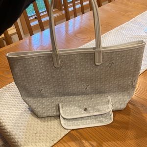 GOYARD Goyardine Saint Louis PM White Coated Canvas Tote